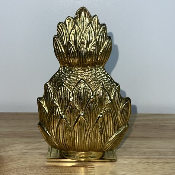 Vintage Hampton Brass Pineapple Bookend Home Decor Made In India - Picture 1 of 6